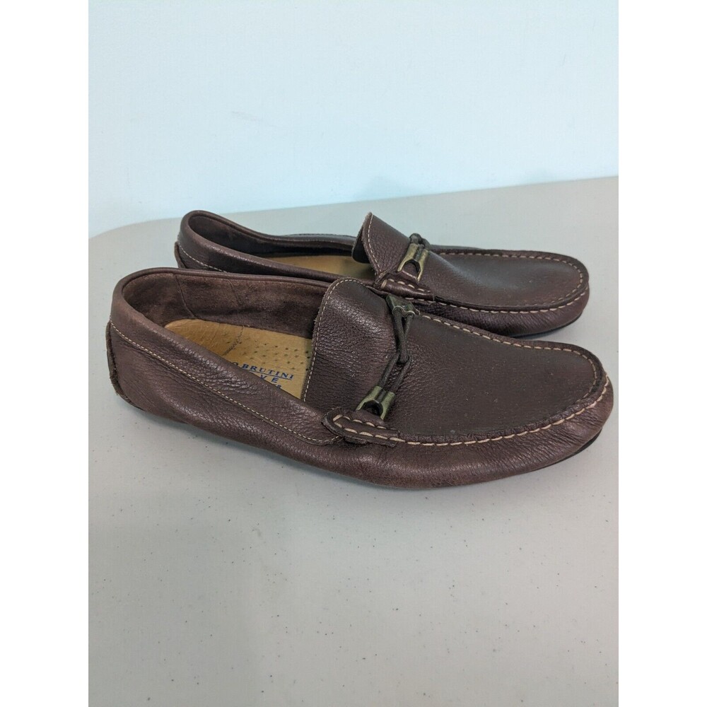 Giorgio Brutini Le Glove G-LEIGHTON Leather Bit Driving Loafers Men's 8.5 brown